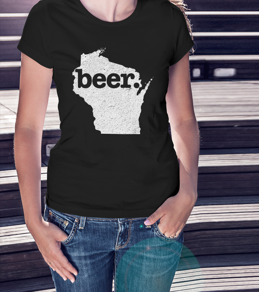 Wisconsin Beer State Love Map T-Shirt