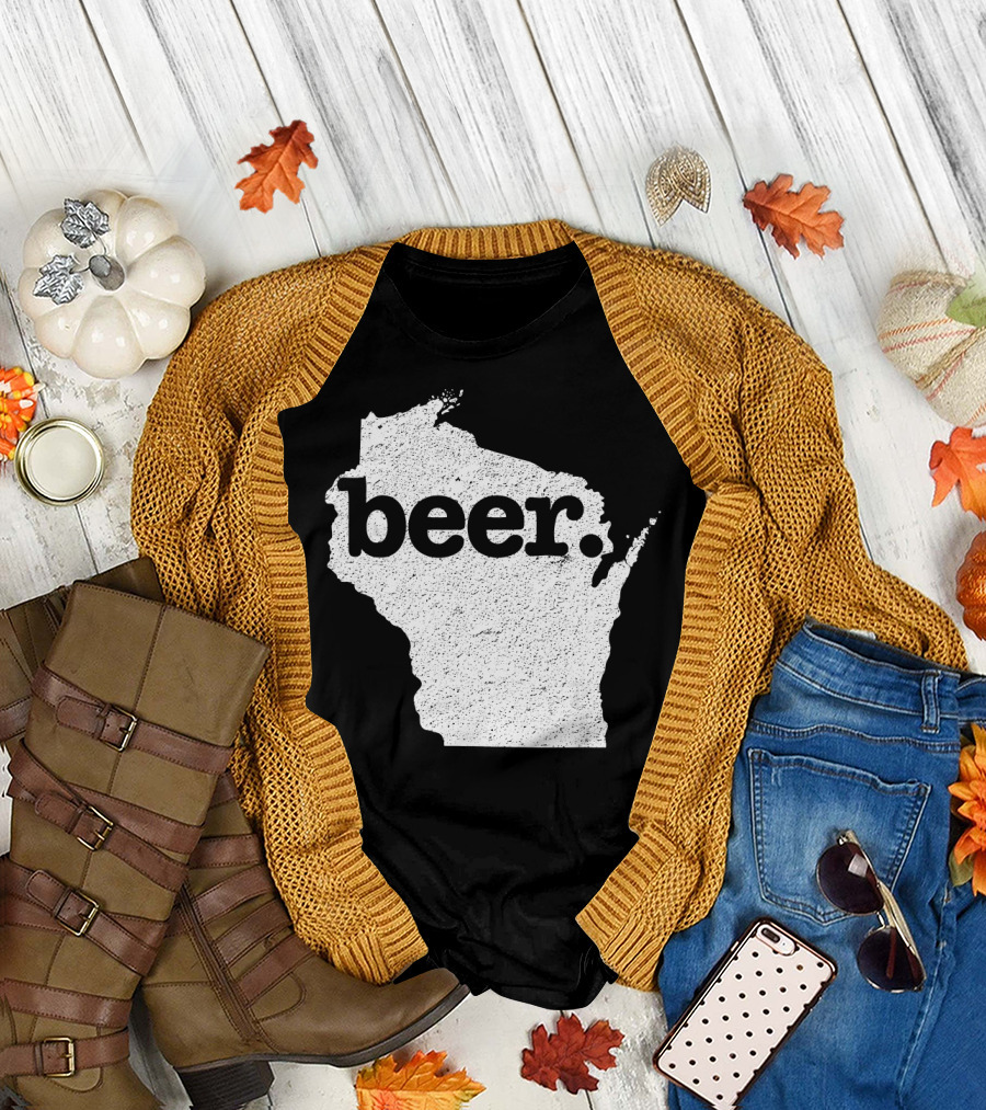 Wisconsin Beer State Love Map T-Shirt