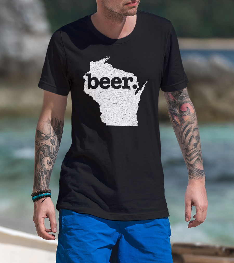 Wisconsin Beer State Love Map T-Shirt