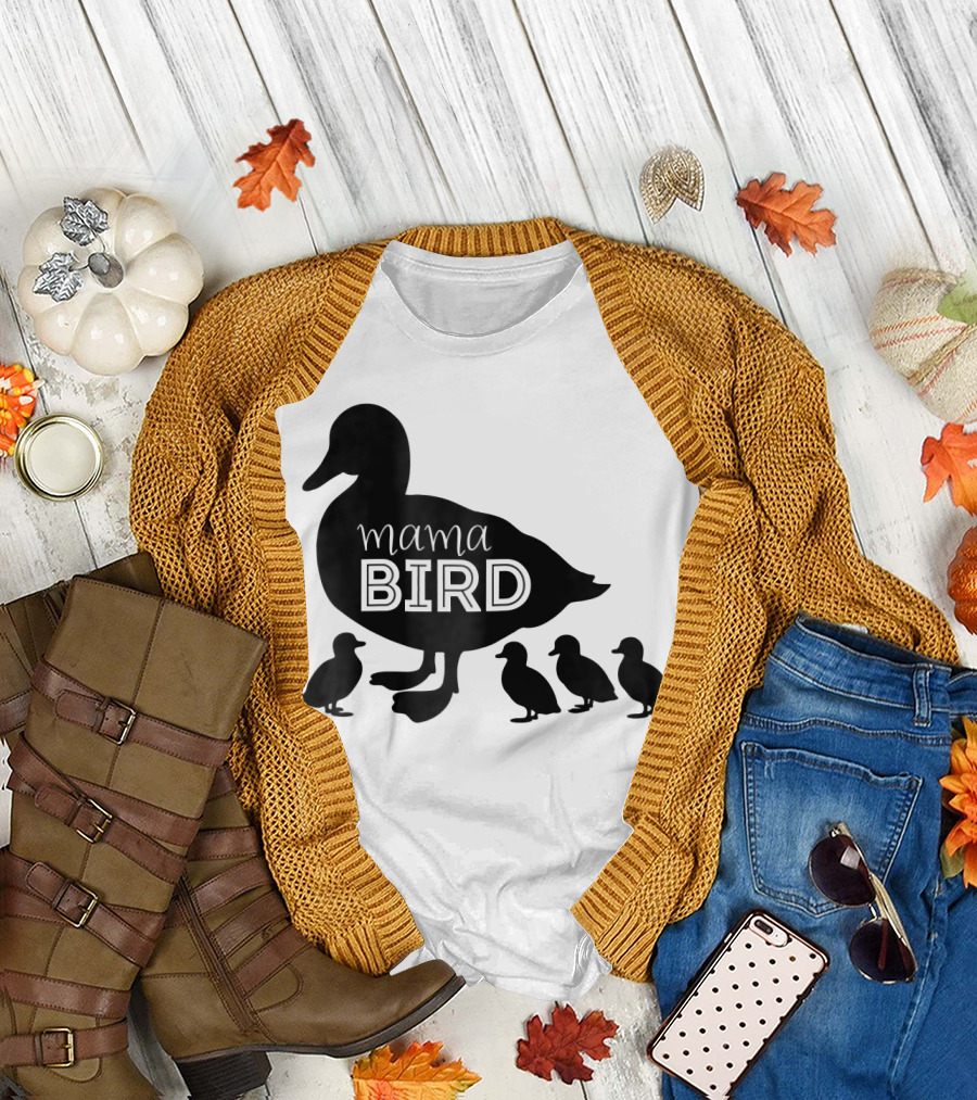 Mama Bird Family Cute Funny Duckling T-Shirt