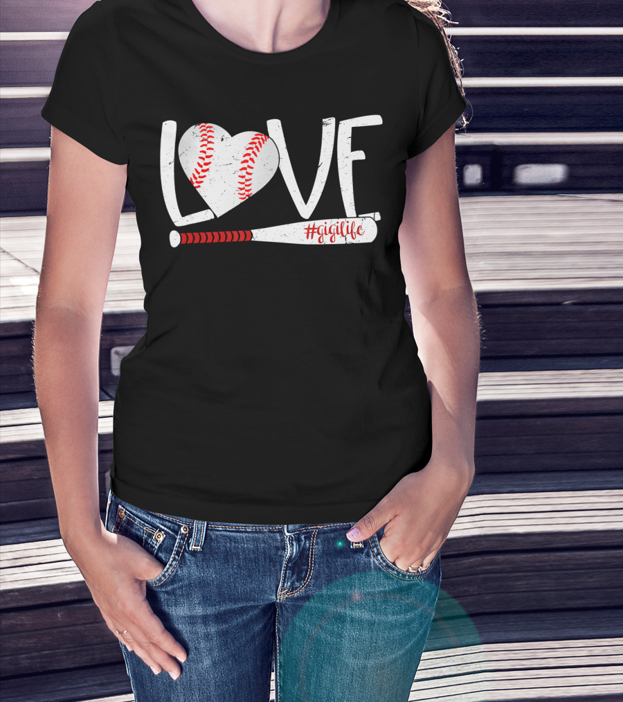 LOVE Baseball Heart Bat #GigiLife T-Shirt