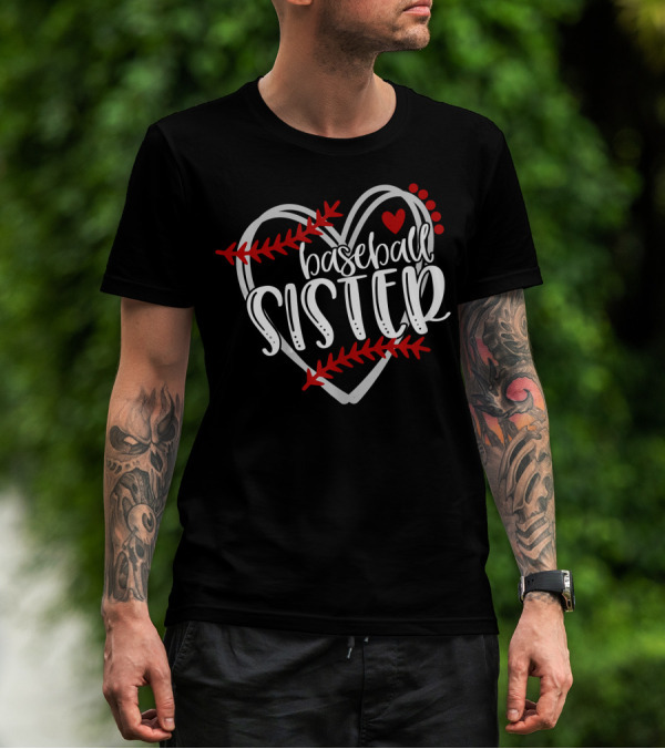 Baseball Sister Heart T-Shirt