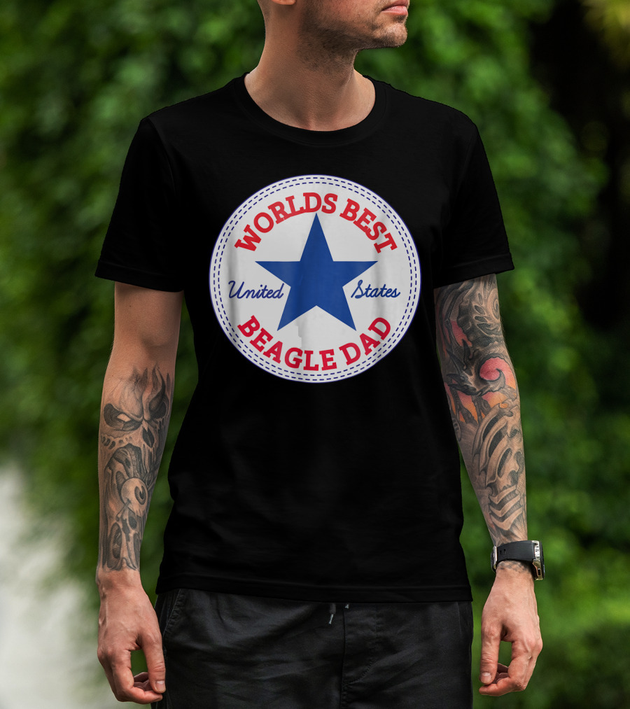 Worlds Best Beagle Dad United States Star T-Shirt
