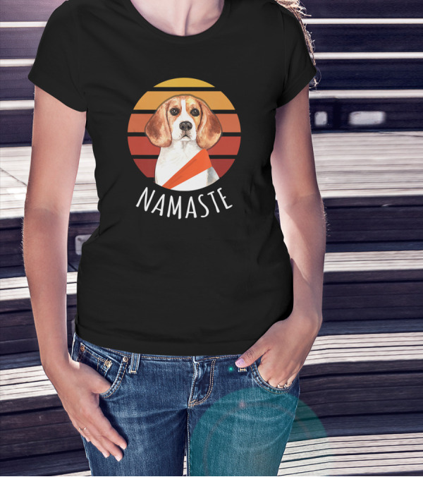 Namaste Beagle Sunset Yoga T-Shirt