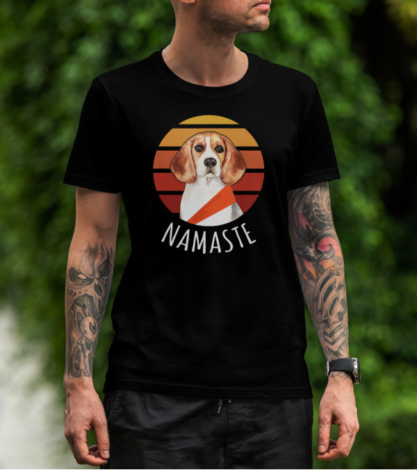 Namaste Beagle Sunset Yoga T-Shirt