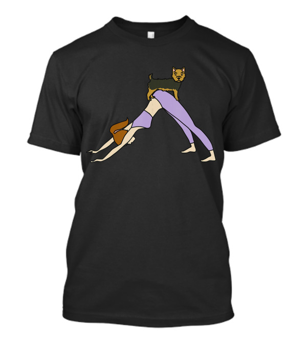 Yorkshire Terrier Yoga Mom Dog Pose With Funny Twist T-Shirt