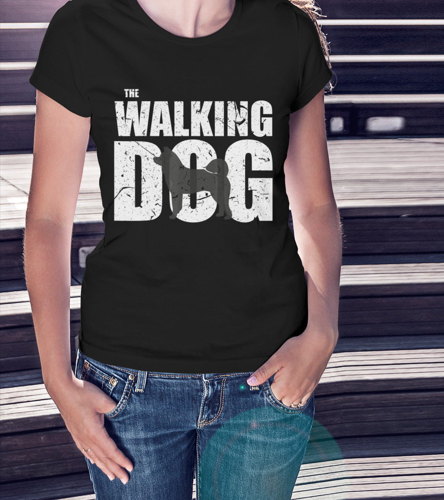The Walking Dog Akita Dark Version Funny Cut T-Shirt