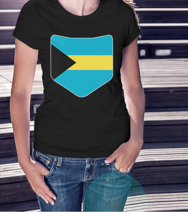 The Bahamas Flag Pocket Design With Bahami Branding T-Shirt