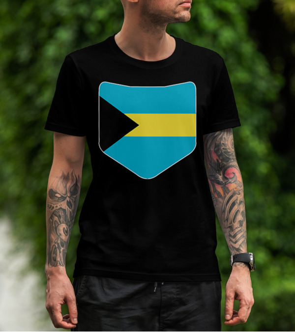 The Bahamas Flag Pocket Design With Bahami Branding T-Shirt