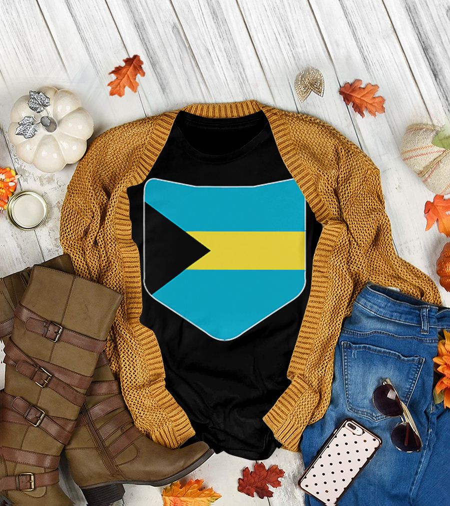 The Bahamas Flag Pocket Design with Bahami Branding T-Shirt