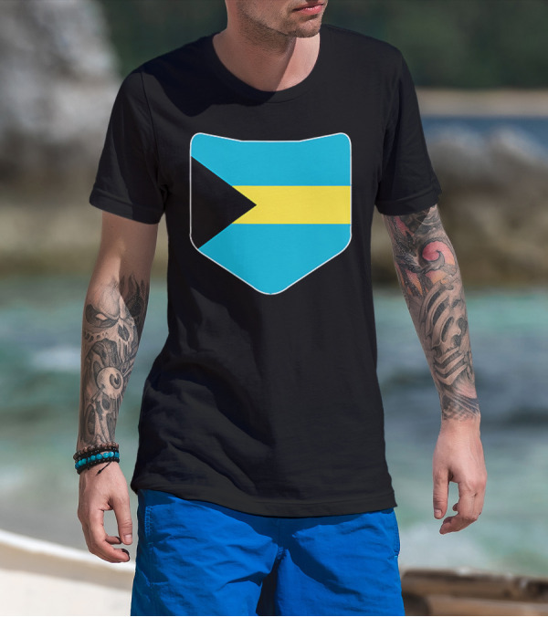 The Bahamas Flag Pocket Design With Bahami Branding T-Shirt
