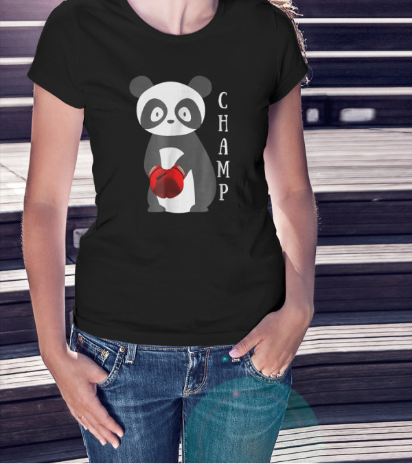Champ Boxing Panda Animal T-Shirt