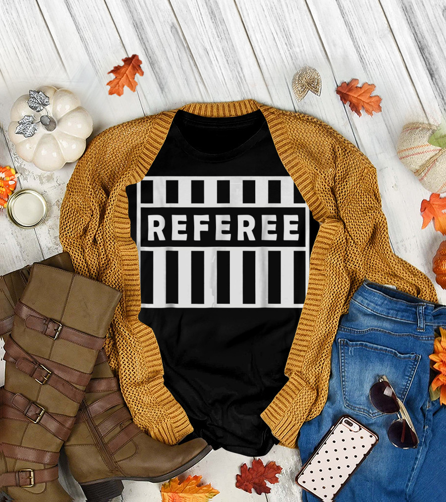 Referee Sports Black And White Stripes T-Shirt