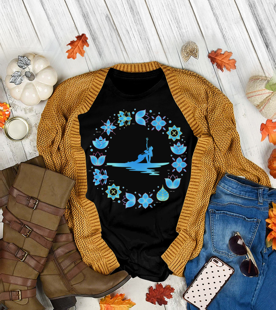 SUP Yoga Paddle Board Zen Vibe Lotus Mandala Blossom Ocean Harmony T-Shirt