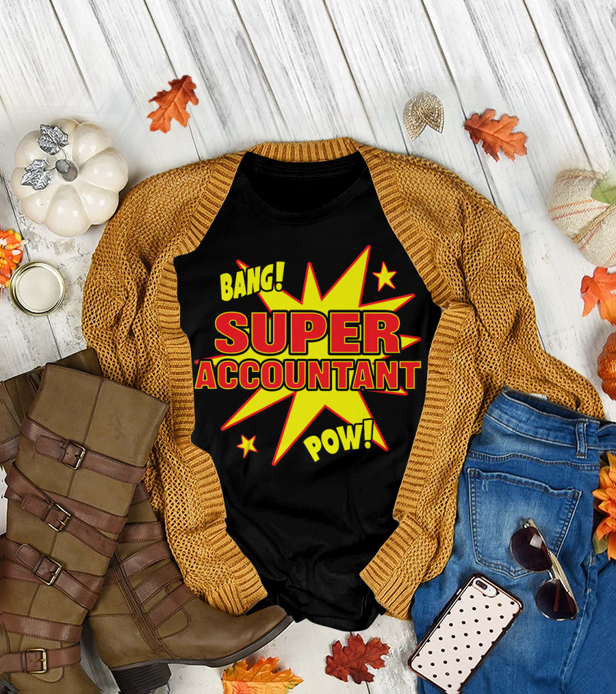Bang Pow Super Accountant Comic Style Explosion T-Shirt