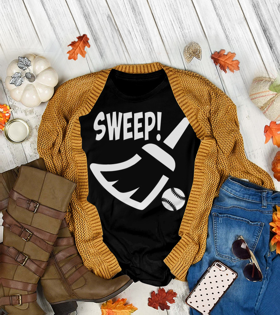 SWEEP Baseball Broom and Ball T-Shirt