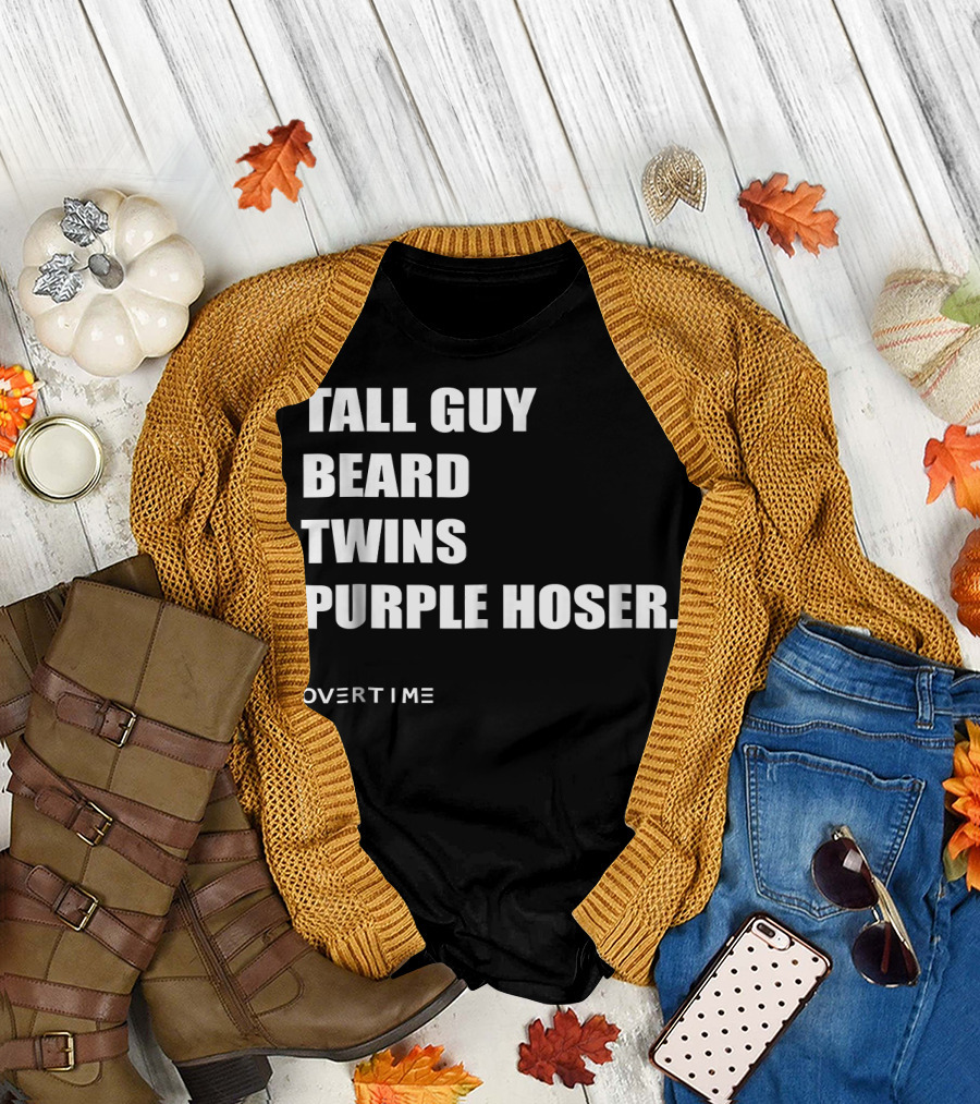 Dude Perfect Tall Guy Beard Twins Purple Hoser Overtime T-Shirt