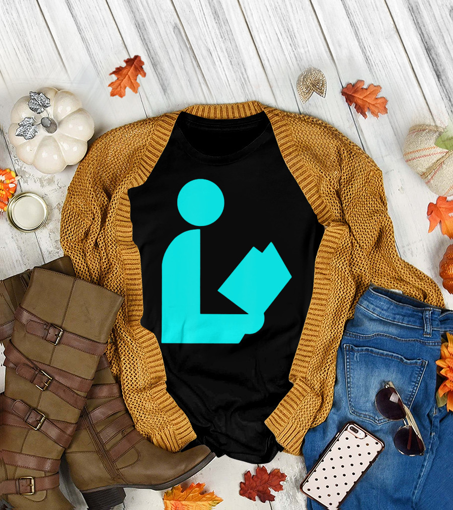 TealAqua Library Icon Road Sign Librarian Summer T-Shirt