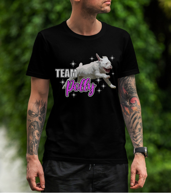 Team Polly Joyful Running Puppy With Stars T-Shirt