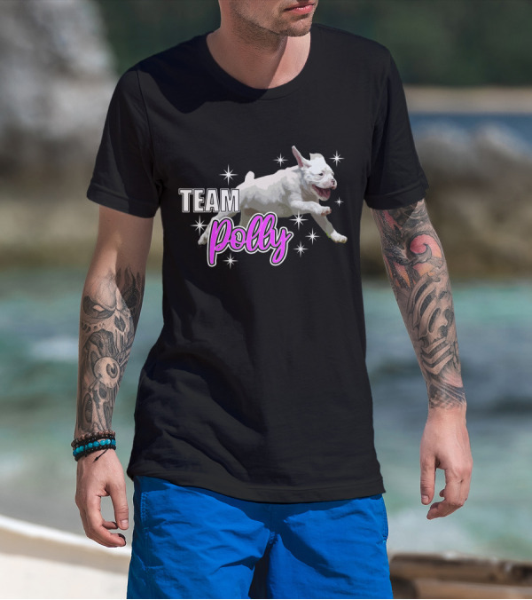 Team Polly Joyful Running Puppy With Stars T-Shirt