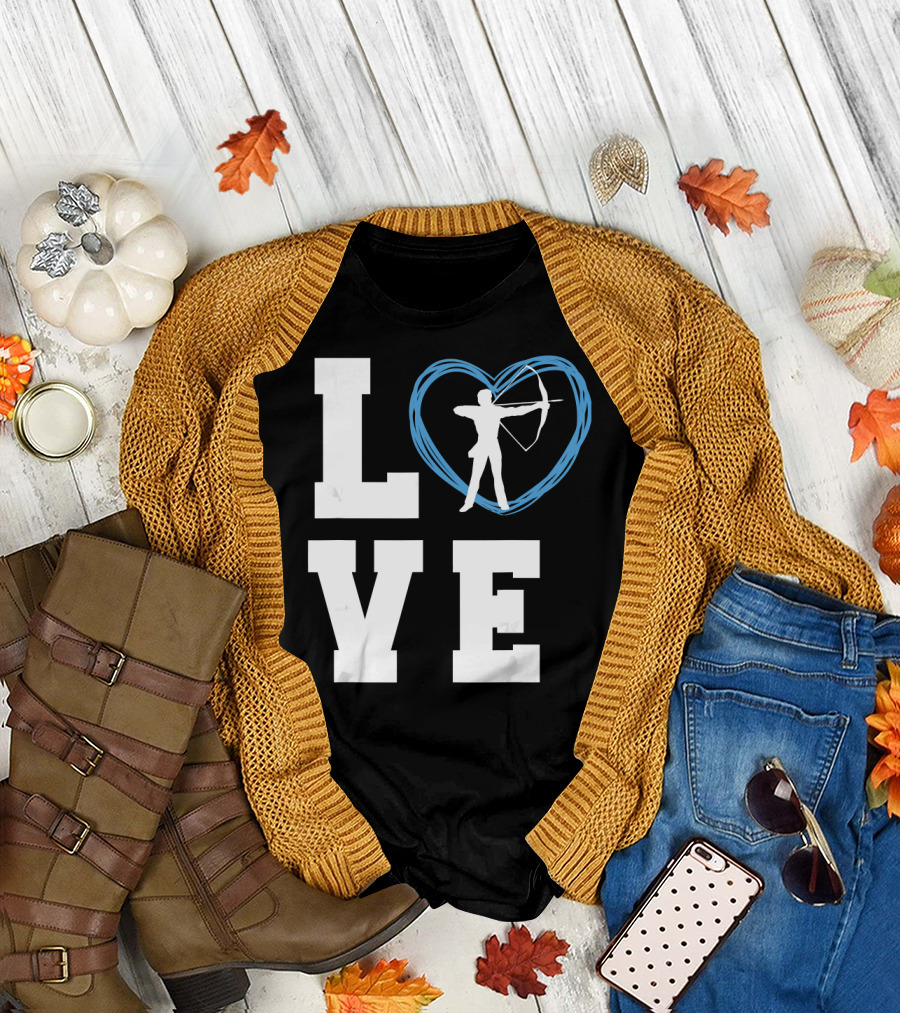 I LOVE ARCHERY Uncle Heart Arrow T-Shirt