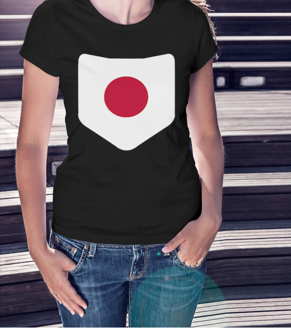 Japan Symbol Emblem With Printed Japanese Flag T-Shirt