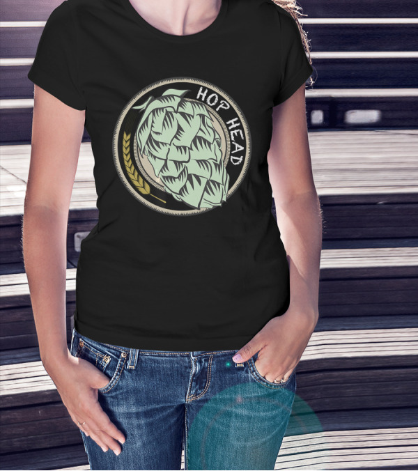 Hop Head IPA Craft Beer Snob Novelty Hop T-Shirt