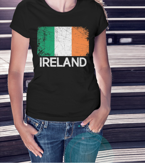 Ireland Irish Flag Vintage Made In Ireland T-Shirt