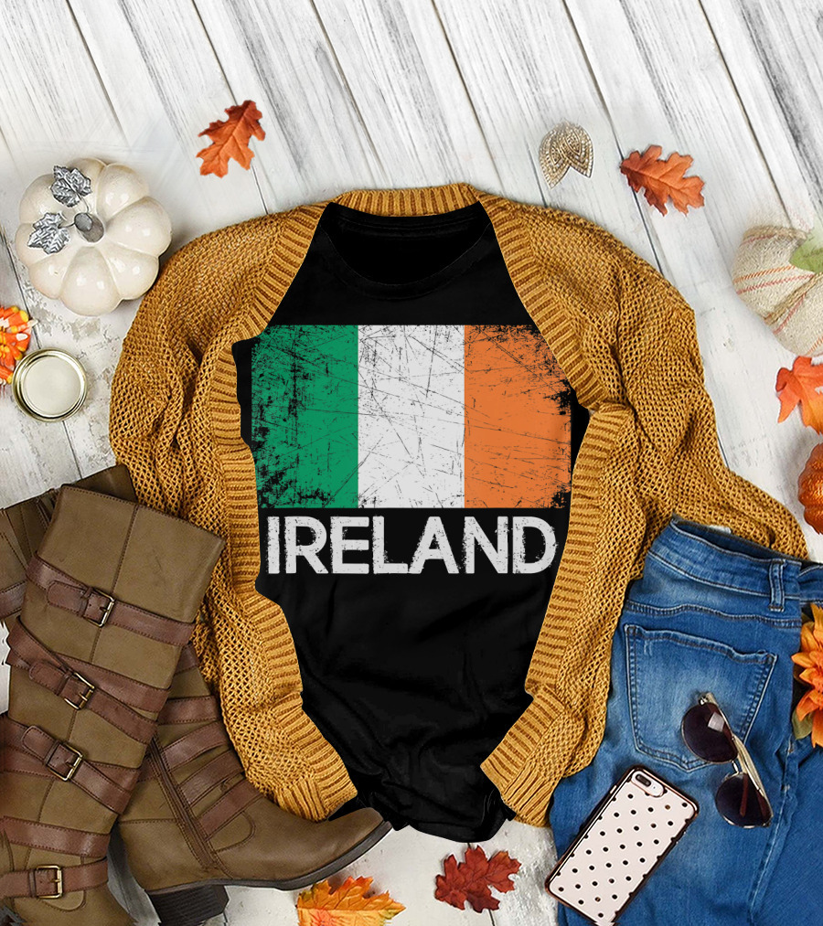 Ireland Irish Flag Vintage Made In Ireland T-Shirt