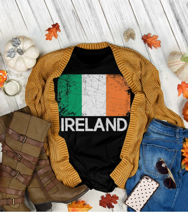 Ireland Irish Flag Vintage Made In Ireland T-Shirt
