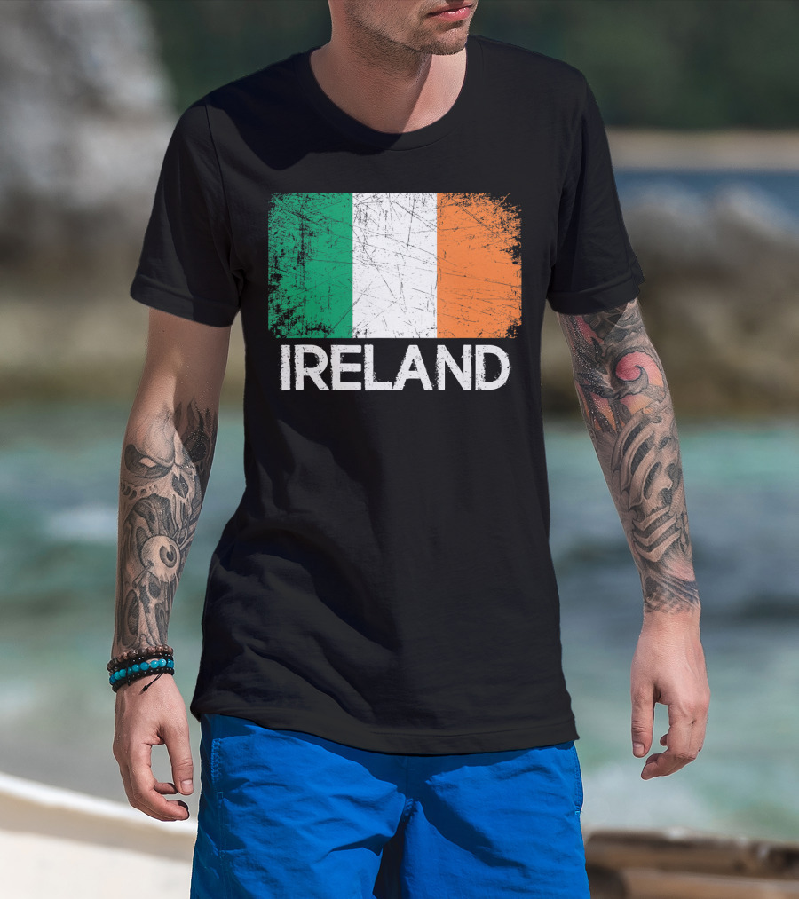 Ireland Irish Flag Vintage Made In Ireland T-Shirt