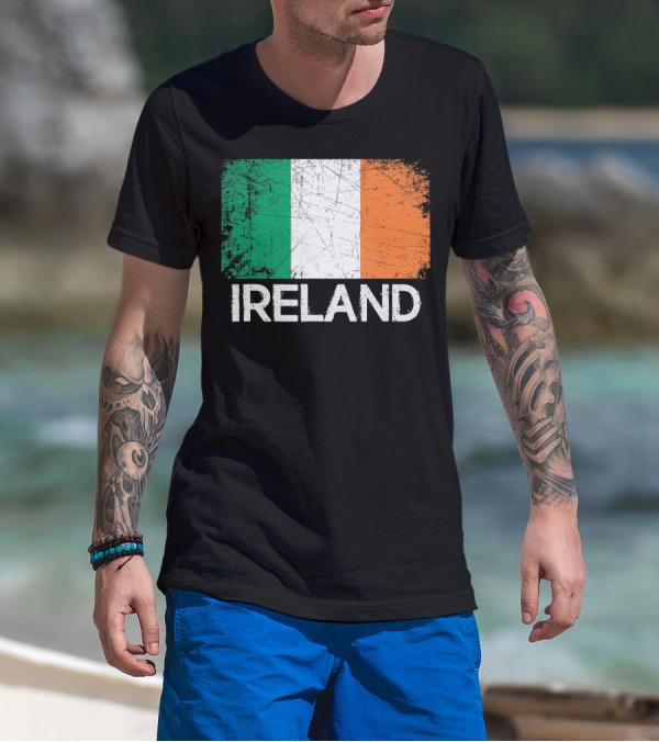 Ireland Irish Flag Vintage Made In Ireland T-Shirt