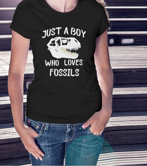 Just A Boy Who Loves Fossils Rex Hunting T-Shirt