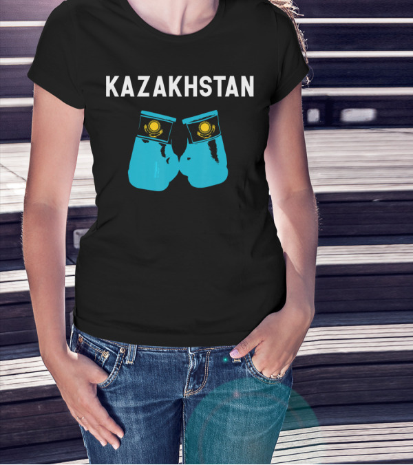 Kazakhstan Kazakh Boxing Gloves With National Emblem T-Shirt
