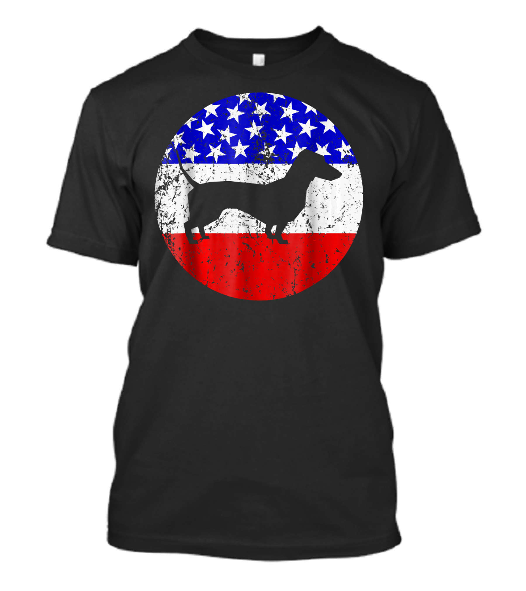 American Flag Dachshund Silhouette T-Shirt
