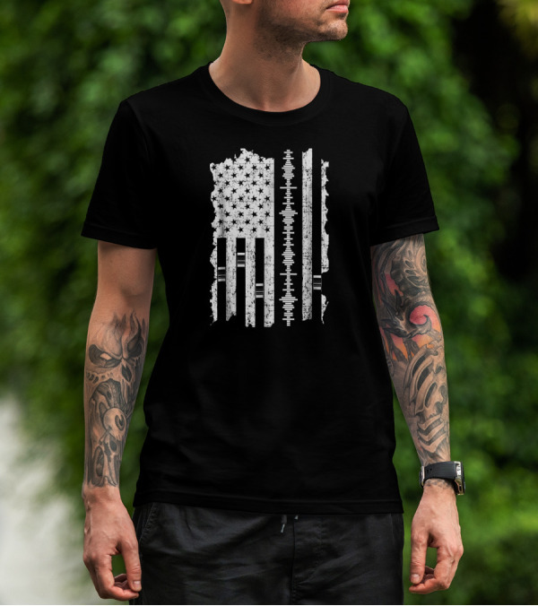 Audio Engineer American Flag Sound Wave Engineer T-Shirt