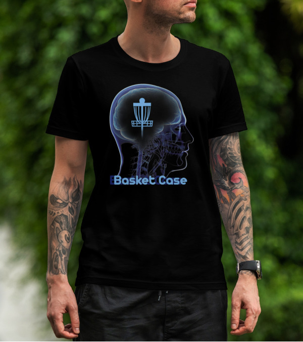Basket Case Disc Golf Frisbee Target Brain T-Shirt