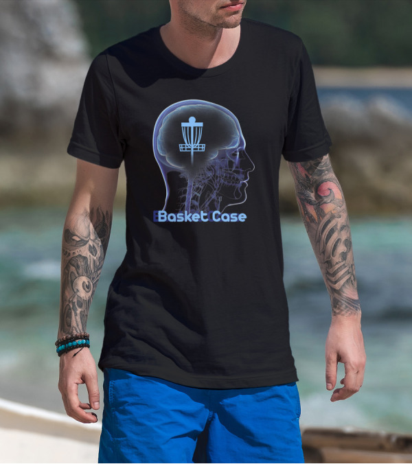 Basket Case Disc Golf Frisbee Target Brain T-Shirt