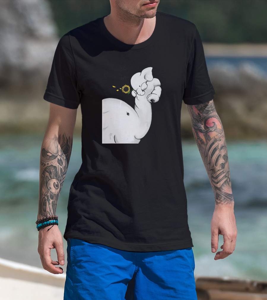 Elephant You Are My Sunshine With Flower And Baby Elephant Hugging T-Shirt