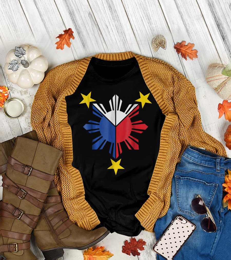 Pinoy Filipino Flag Stars and Sun T-Shirt