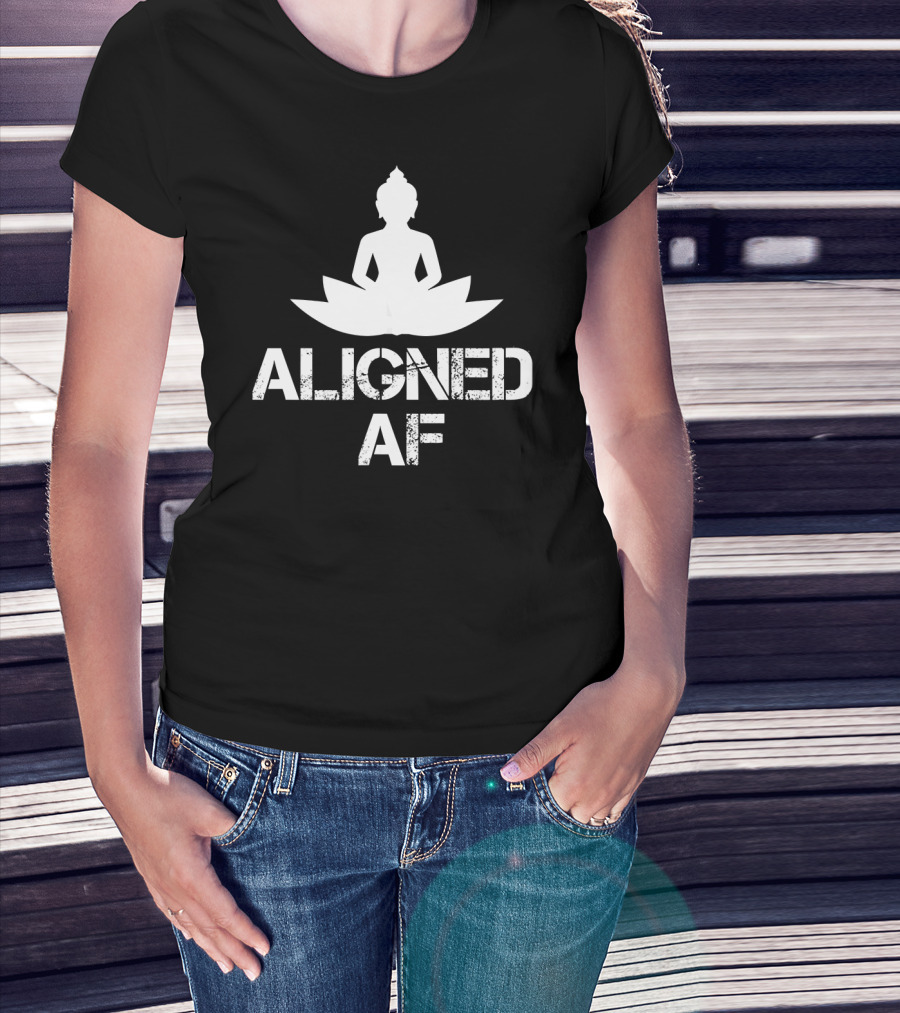 Aligned AF Buddha Lotus Spiritual Yoga Meditation T-Shirt