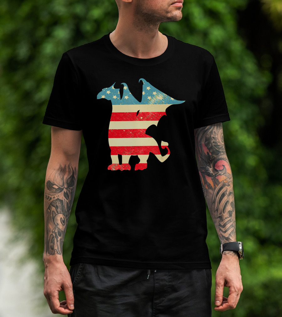 American Flag Vintage Dragon T-Shirt