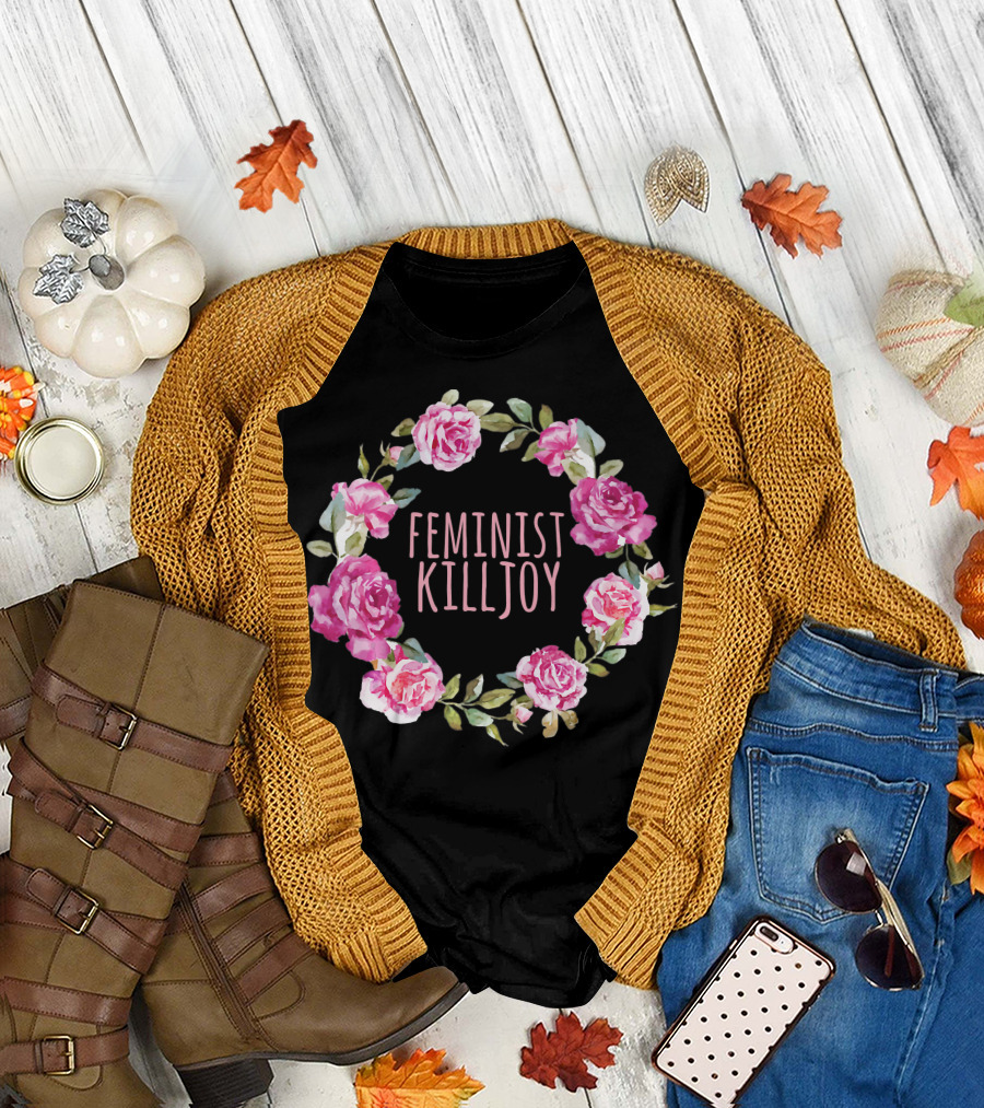 Feminist Killjoy Floral Wreath Roses T-Shirt