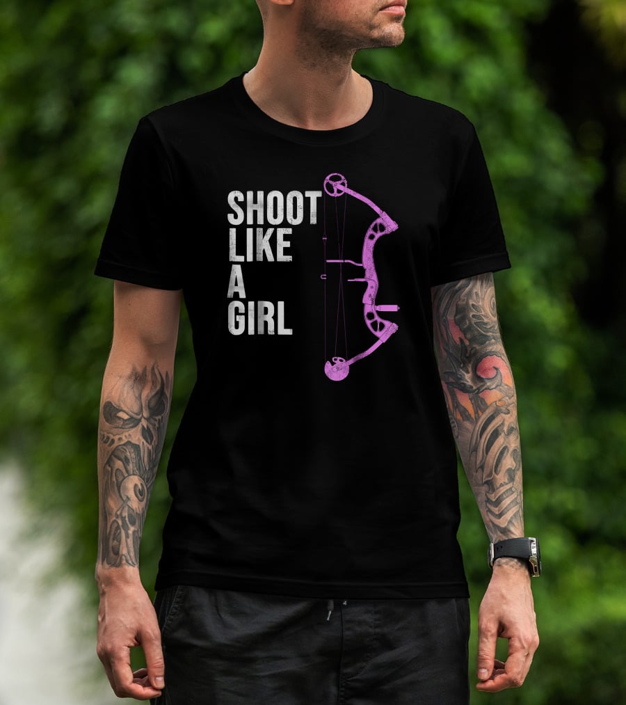 Shoot Like A Girl Archery Bow T-Shirt