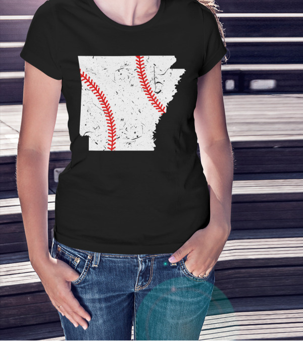 Awesome Arkansas Baseball Map T-Shirt