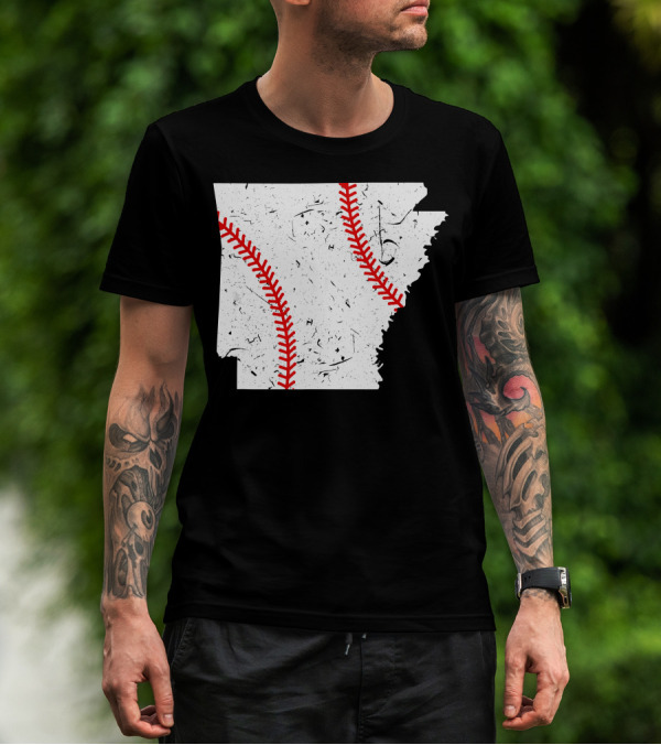 Awesome Arkansas Baseball Map T-Shirt
