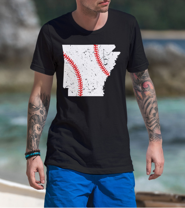 Awesome Arkansas Baseball Map T-Shirt