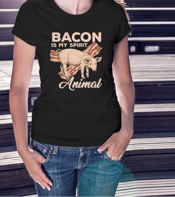 Bacon Is My Spirit Animal With Pig And Bacon T-Shirt