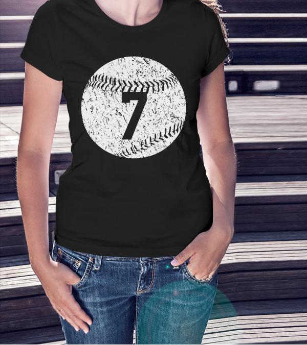 Number 7 Baseball Stitching T-Shirt