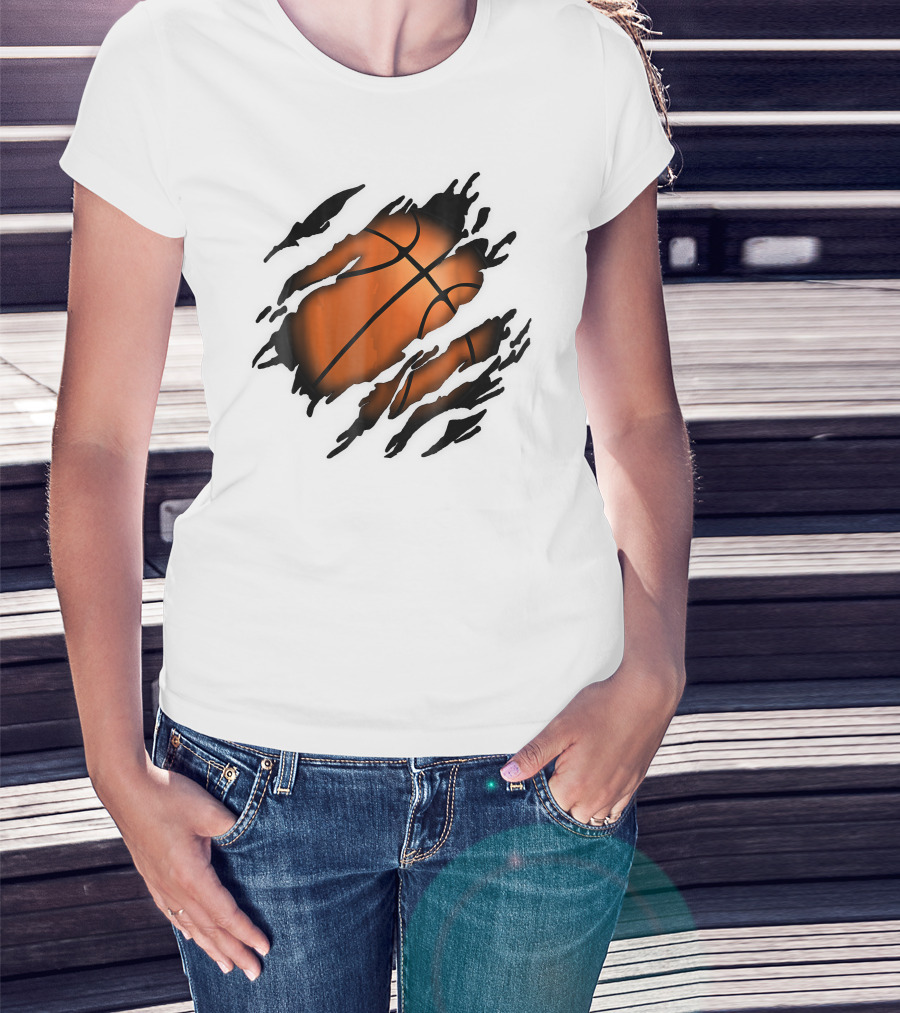 Basketball In Me Basketball Ripped T-Shirt